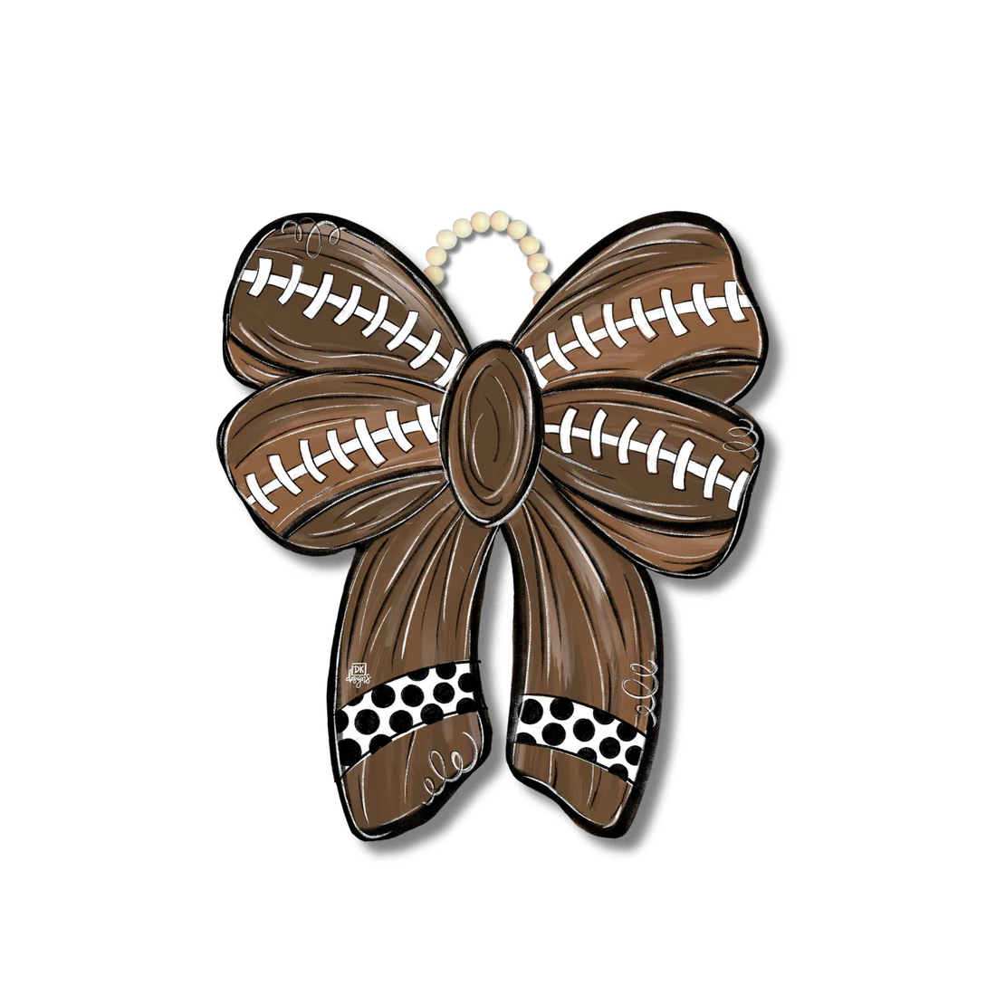 DK Designs - Door Hanger - Football Bow