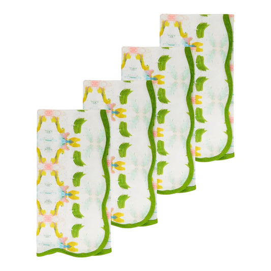 Laura Park - Dinner Napkins - Scalloped - Dogwood - Findlay Rowe Designs