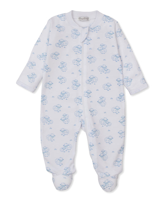 Kissy Kissy - Zip Footie - Sweet Sheep - Blue - Findlay Rowe Designs