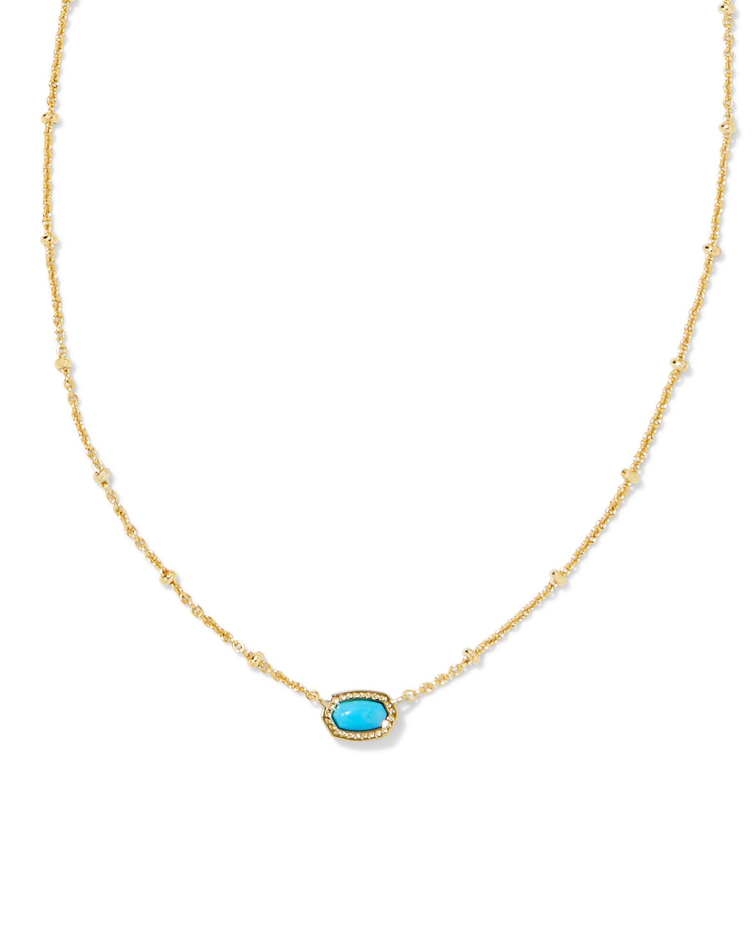 Kendra Scott -Mini Elisa Gold Satellite Short Pendant Necklace - Turquoise Magnesite - Findlay Rowe Designs