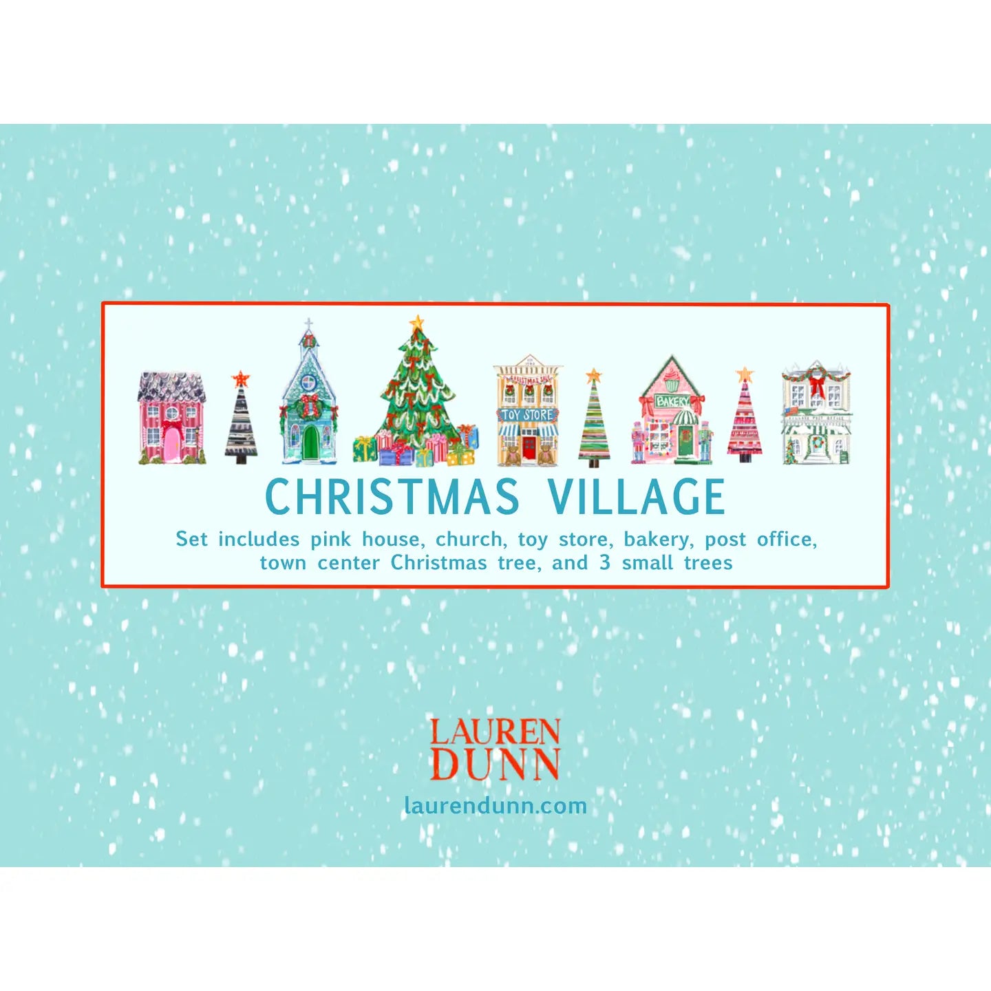 Lauren Dunn - Acrylic Art - Christmas Village - 9 pc set - Findlay Rowe Designs