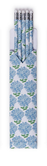 Hydrangea Print Pencil  Set of 5 - Findlay Rowe Designs