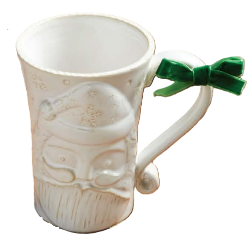 Mug - White Ceramic with Raised Design - Findlay Rowe Designs