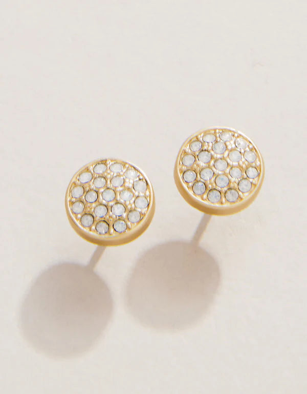 Spartina 449 - Earring - Sea La Vie Stud - Stronger Pavé Disk - Gold - Findlay Rowe Designs