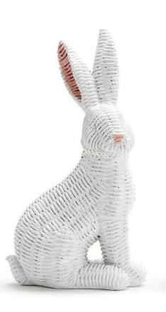 Two's Company- Hello Easter Basket Weave Bunny- White - Findlay Rowe Designs
