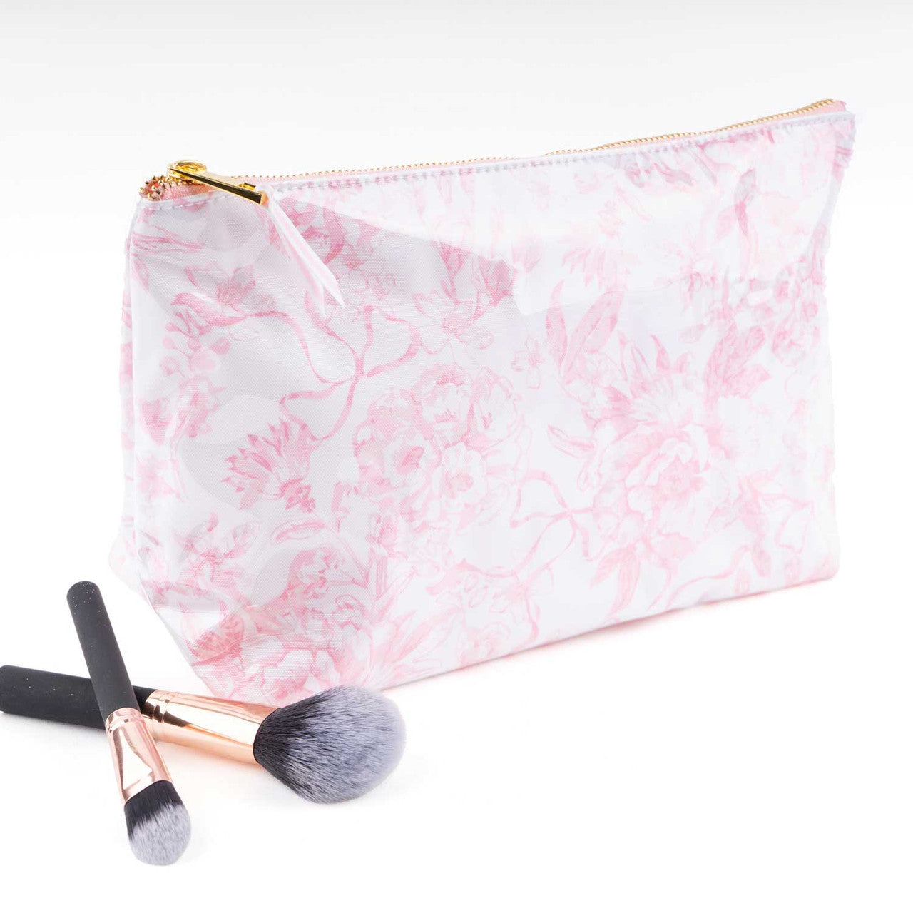 Cosmetic Case - Pink Bow Toile