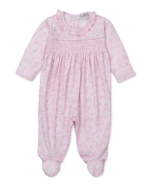 Kissy Kissy - Smocked Footie - Country Gardens - Pink - Findlay Rowe Designs