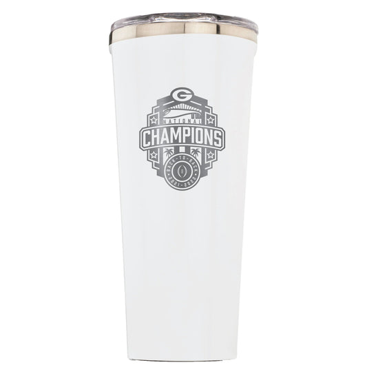 Corkcicle - Triple Insulated White Tumbler with Georgia Bulldogs 2023 Champions Logo - Findlay Rowe Designs