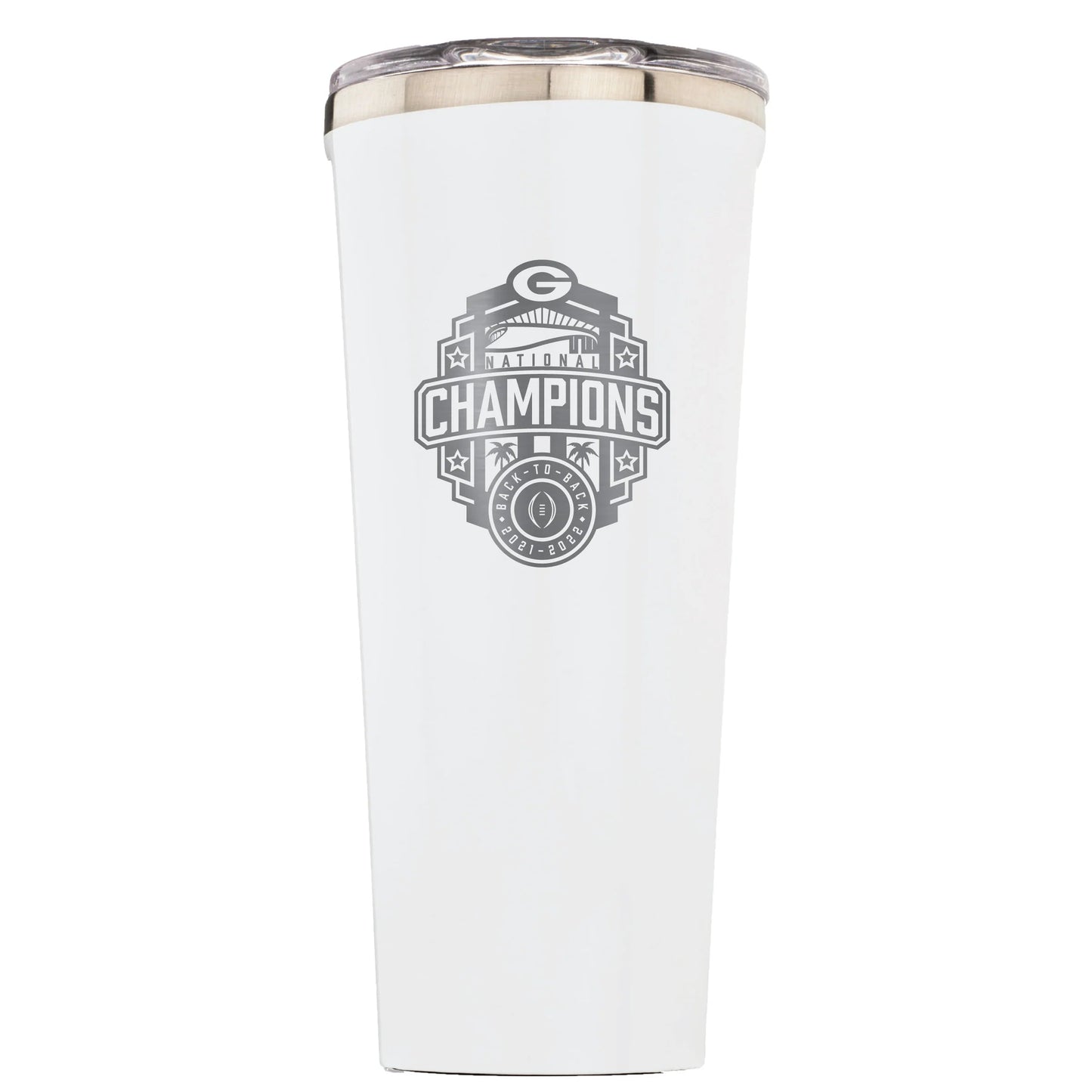 Corkcicle - 24oz Tumbler - Collegiate UGA White Etched 2023 Champions Logo - Findlay Rowe Designs