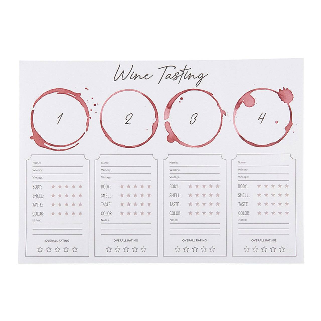 Wine Tasting PLACEMAT 24PK - Findlay Rowe Designs