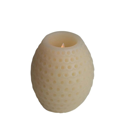 Flameless LED Debossed Pillar Candle w/ 6 Hour Timer, Cream Color (Requires 3-AAA Battery) - Findlay Rowe Designs