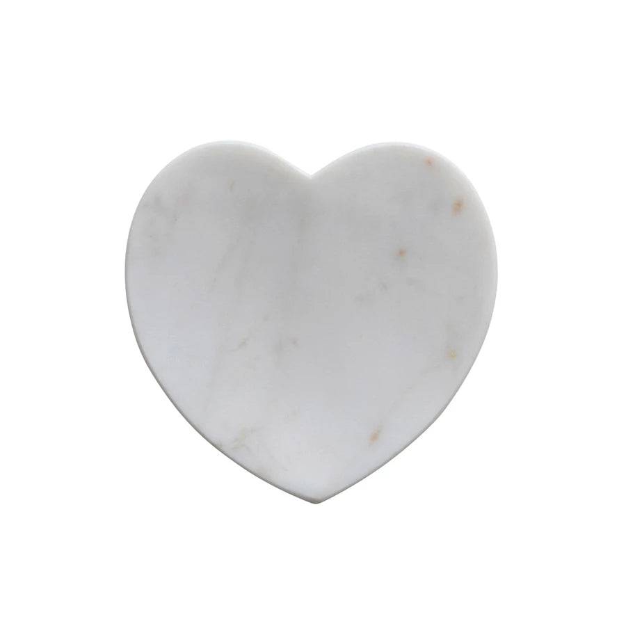Marble Heart Shaped Dish - White - Findlay Rowe Designs