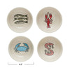Stoneware Bowl w/ Wax Relief Sea Life, Multi Color, 1 OF 4 Styles - Findlay Rowe Designs