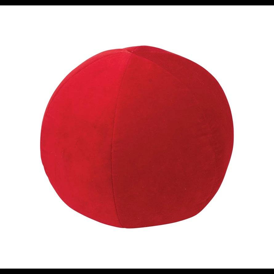 10in Round Cotton Velvet Orb Pillow, Red - Findlay Rowe Designs