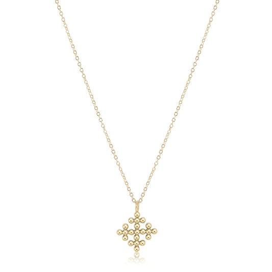 enewton- 16" necklace gold - classic beaded signature cross encompass gold charm - Findlay Rowe Designs