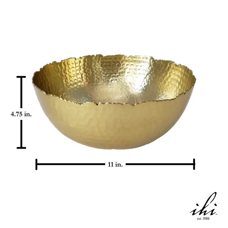 GILDED HAMMERED RUFFLE BOWL