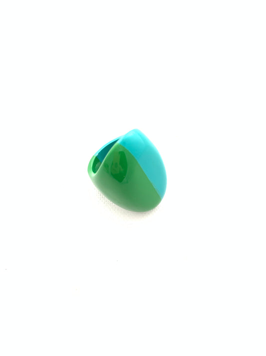 Accessory Jane - Ring - Color Block Statement - Aqua and Green - Findlay Rowe Designs