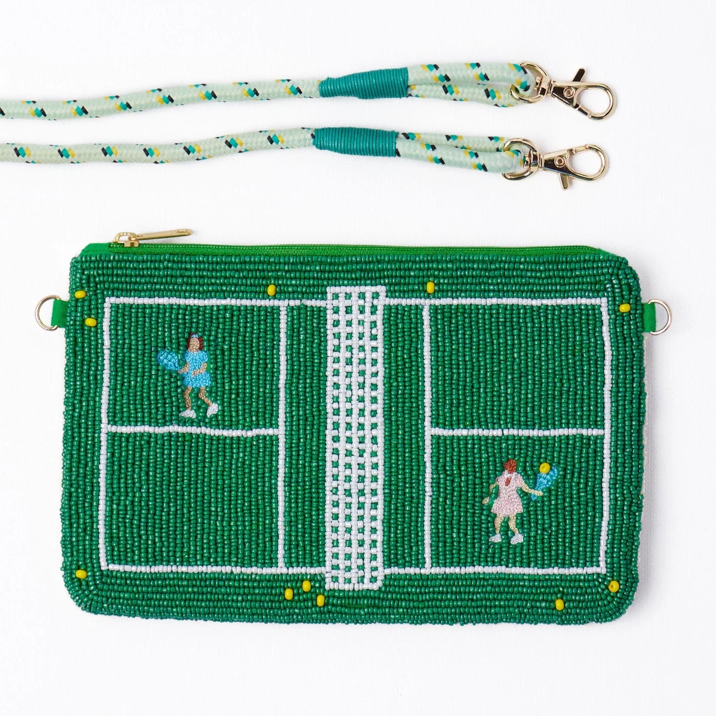 Ink & Alloy - Clutch - Leila Tennis Seed Bead - With Strap - Findlay Rowe Designs