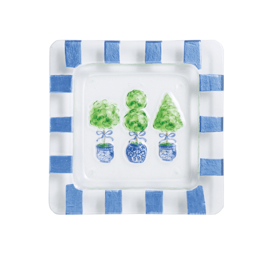 Mud Pie - Slump Glass Plate - Topiary