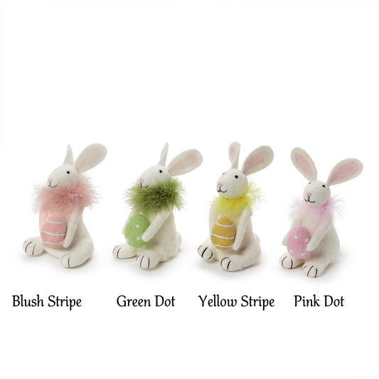 Easter Bunny with Egg and Feather Boa - Findlay Rowe Designs