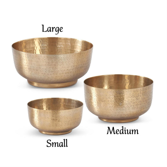 Footed Decor Bowls - Textured Antiqued Gold - Findlay Rowe Designs