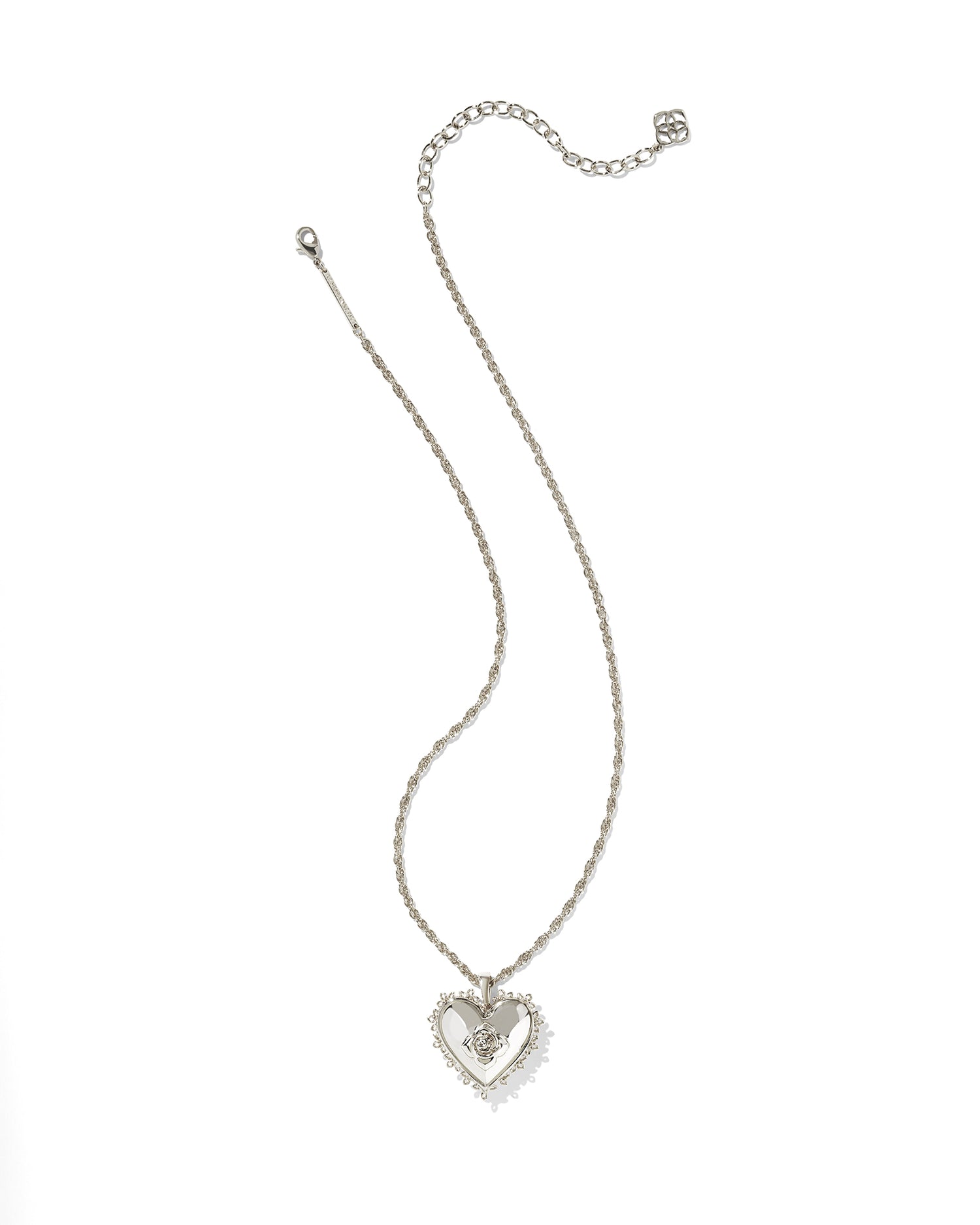 Kendra Scott - Necklace - Mallory Rose Locket Short Pendant - Silver - Findlay Rowe Designs