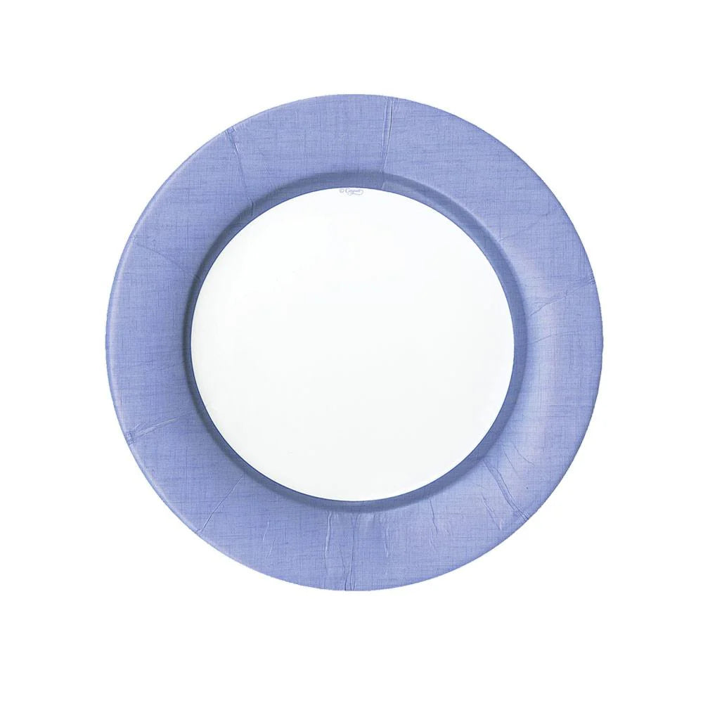Caspari - Plate Salad Dessert - Linen Border Lavender - Findlay Rowe Designs