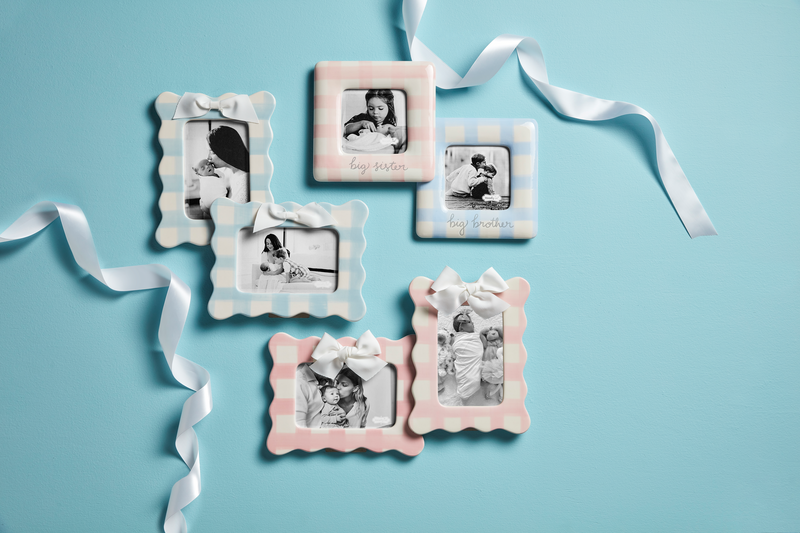 Mud Pie - Frame 4x6 Blue Scalloped Bow - Findlay Rowe Designs