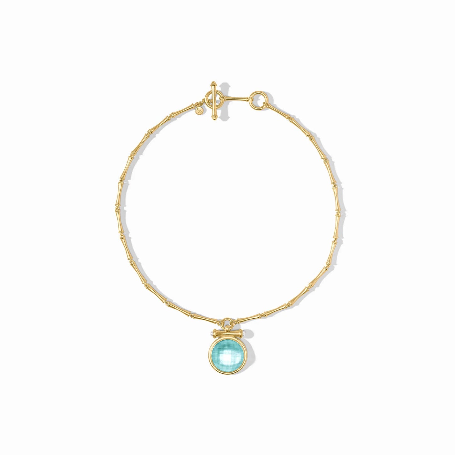 Julie Vos - Necklace - Bamboo Statement - Iridescent Bahamian Blue - Findlay Rowe Designs