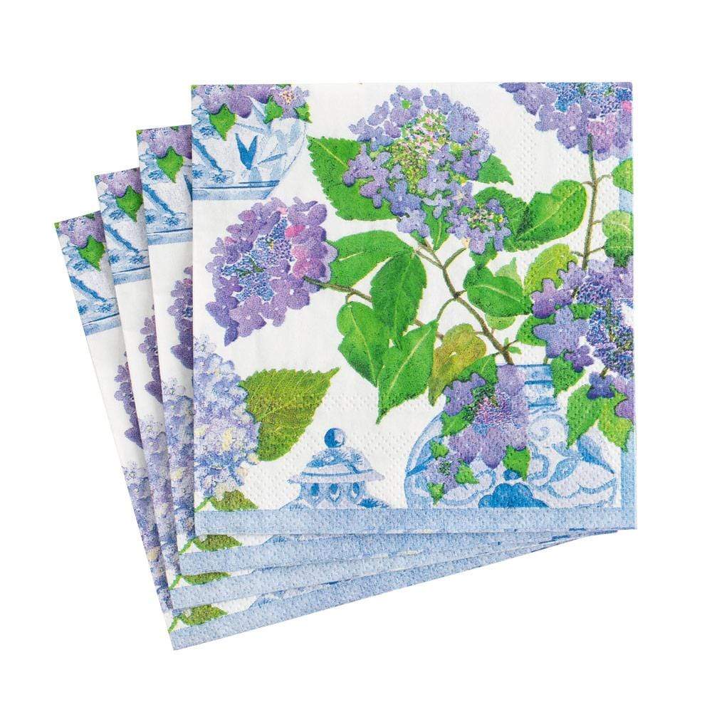 Caspari - Cocktail Napkins - Hydrangeas and Porcelain - Findlay Rowe Designs