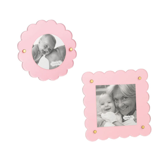 Mud Pie - Frame Mini - 3x3 Pink Scallop - Findlay Rowe Designs