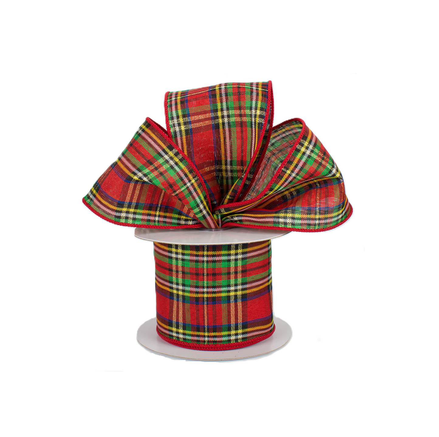 A&B Floral - Ribbon - 2.5in Traditional Red Tartan
