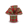 A&B Floral - Ribbon - 2.5in Traditional Red Tartan