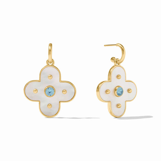 Julie Vos - Earring - Colette Hoop & Charm - Chalcedony Blue - Findlay Rowe Designs