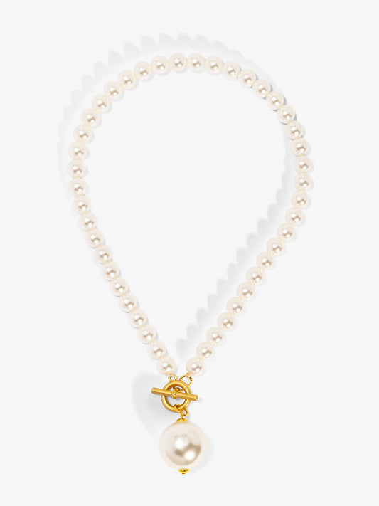 Necklace - Pearl Pendant Collar