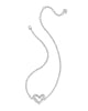 Kendra Scott - Necklace - Emery Heart Short Pendant - Silver White Cz