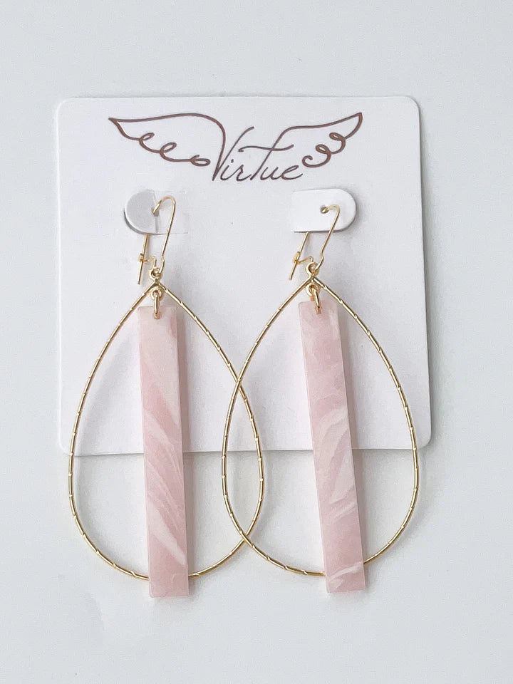 Virtue - Teardrop Hoop with Acrylic Bar - Findlay Rowe Designs