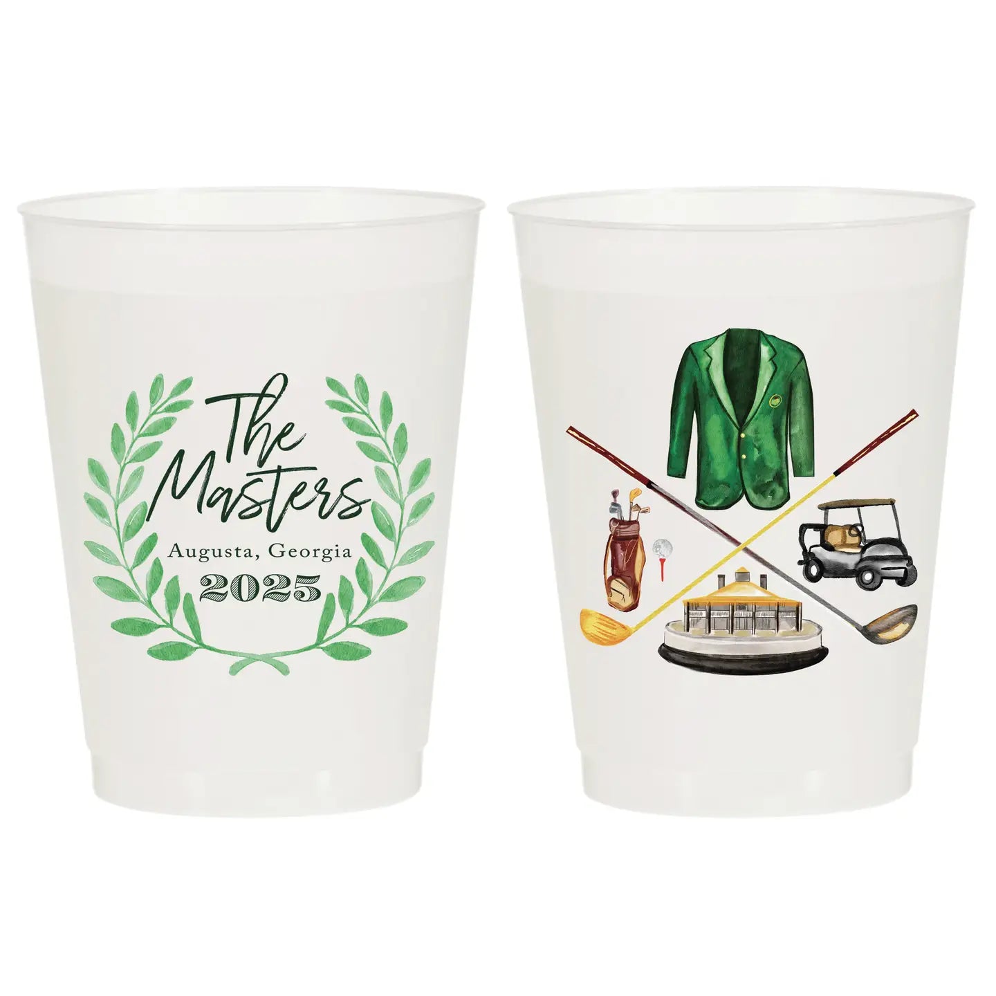 The Masters - Frosted Party Cups - 2025 Collage Golf - Findlay Rowe Designs
