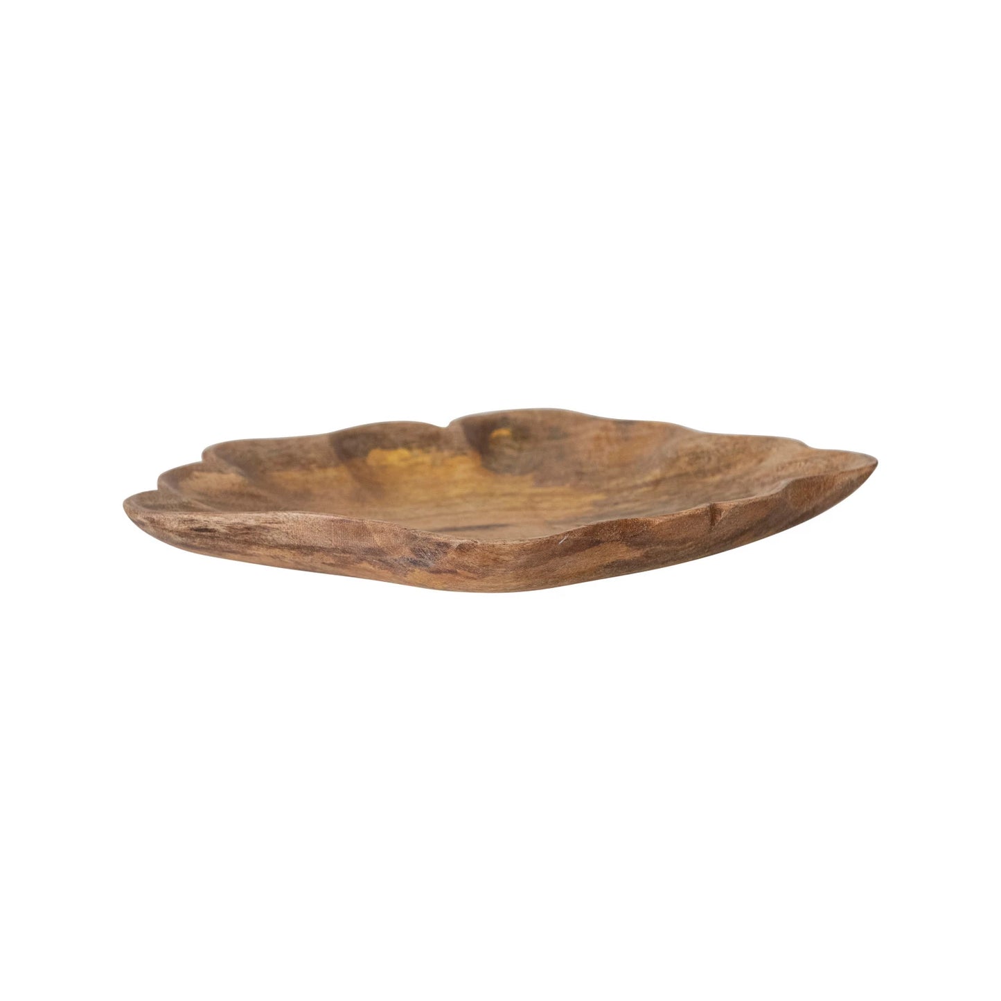 Bowl - Scalloped Carved Mango Wood