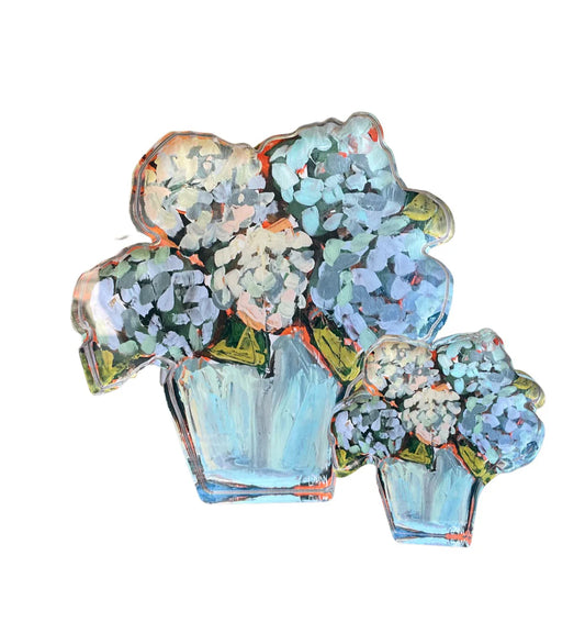 Lauren Dunn -BLUE HYDRANGEA ACRYLIC BLOOM BLOCK - Findlay Rowe Designs