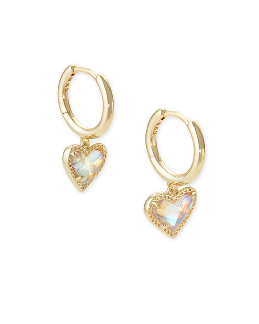 Kendra Scott - Earring - Ari Heart Huggie - Gold Dichroic Glass - Findlay Rowe Designs