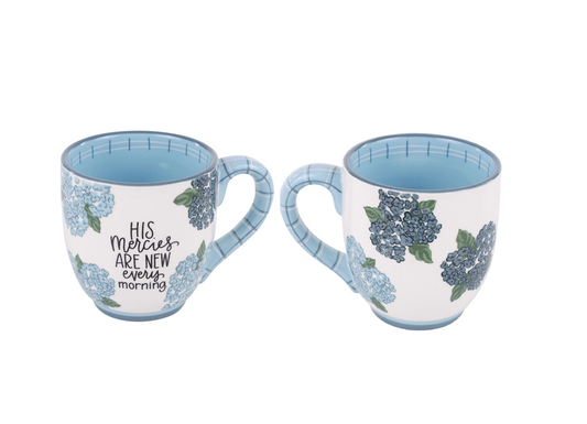 Glory Haus - Coffee Mug - Mercies Are New Hydrangea - Findlay Rowe Designs