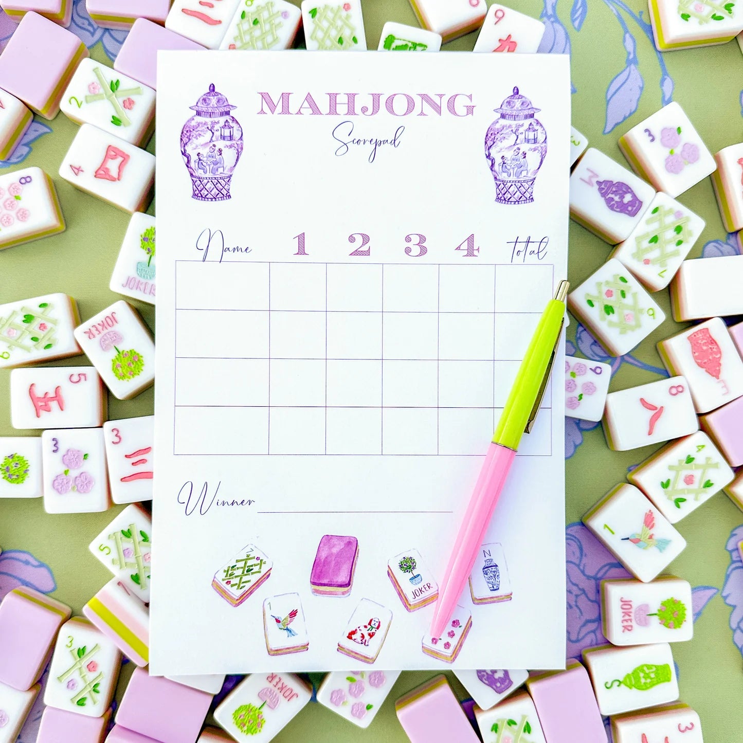 Taylor Paladino - Mahjong Scorecard Pad - Taylor Tiles