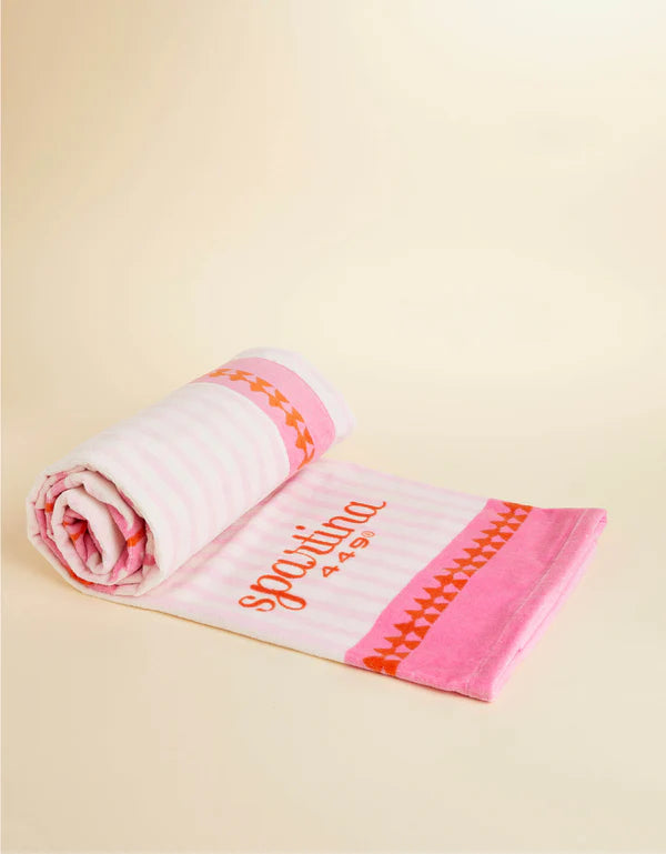 Spartina 449 - Beach Towel Palm Stripe - Pink - Findlay Rowe Designs