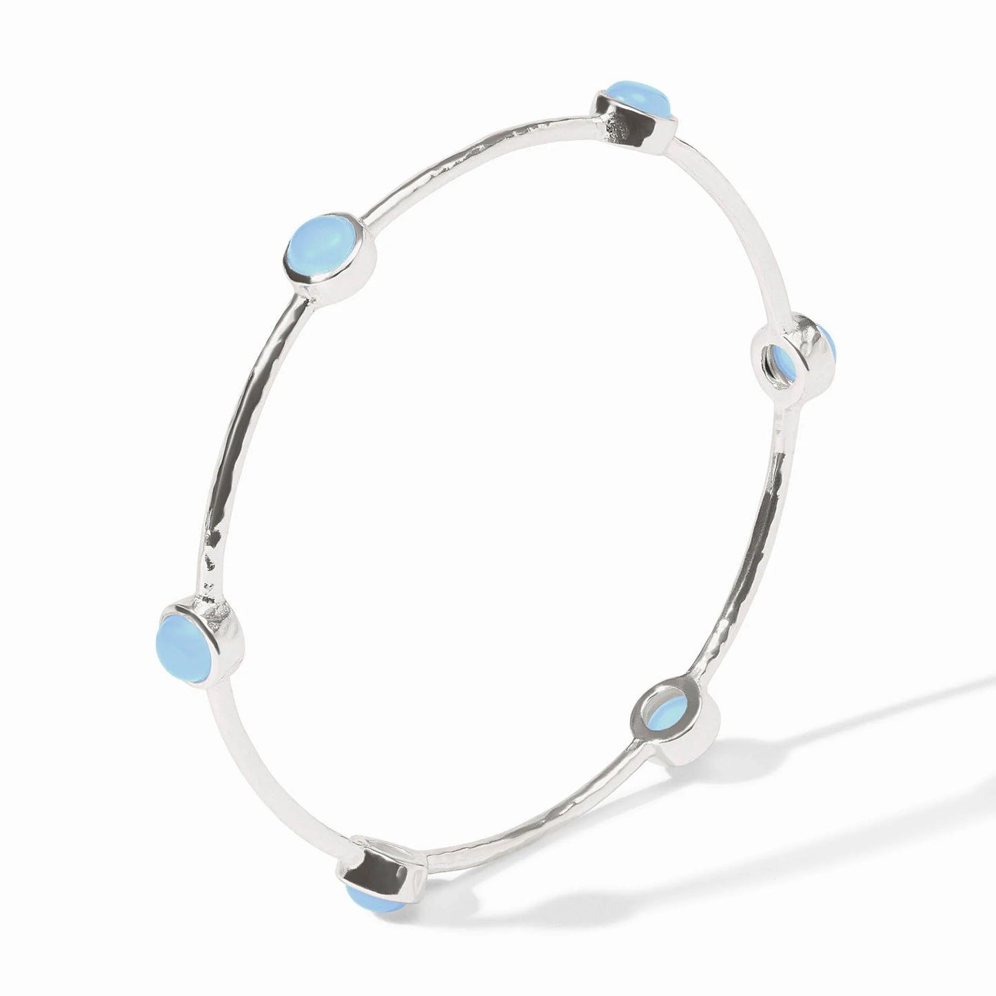 Julie Vos - Bangle - Milano Luxe - Chalcedony Blue - Silver - Medium - Findlay Rowe Designs