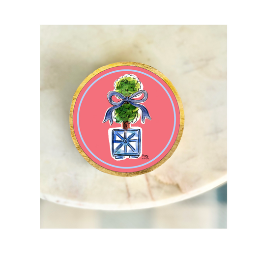 Happy by Rachel - Small Wood and Enamel Tray - Topiary - Findlay Rowe Designs