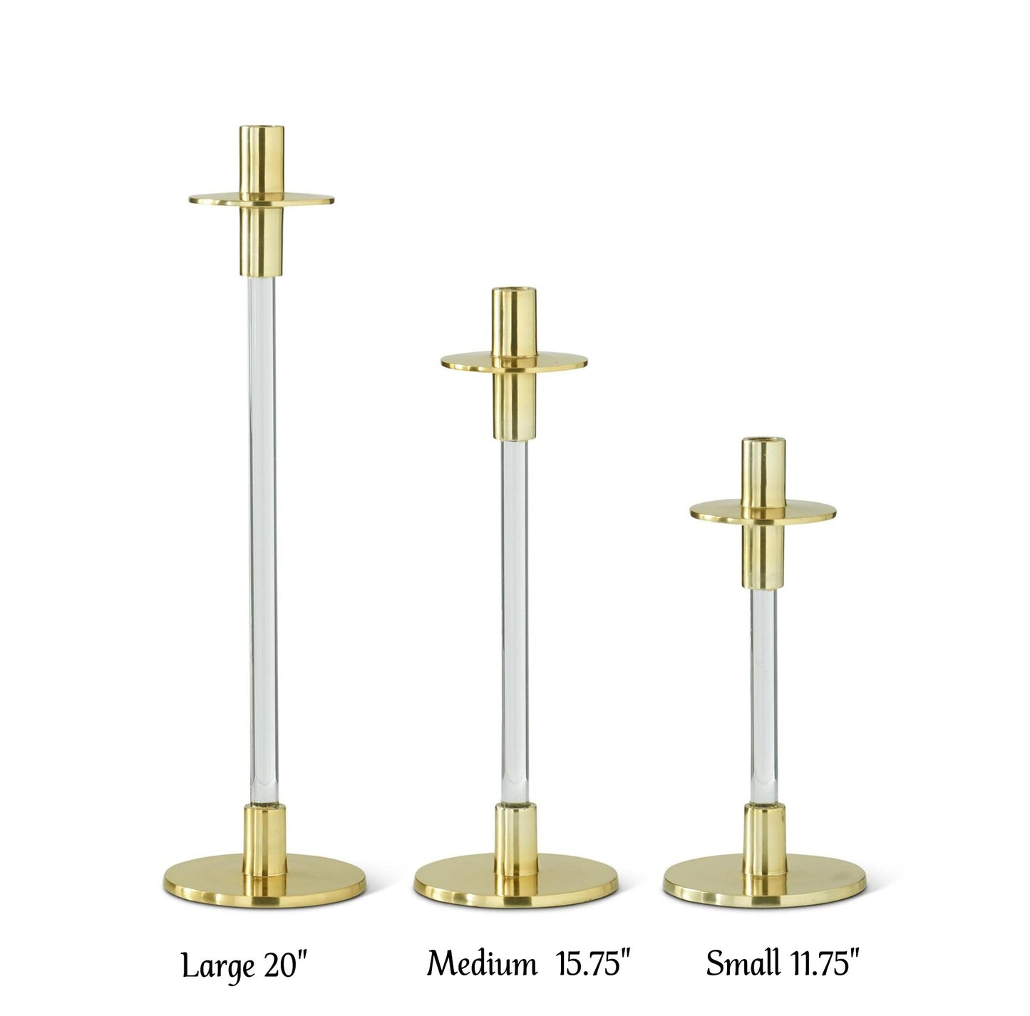 Taper Candleholder - Clear Acrylic Gold - Findlay Rowe Designs
