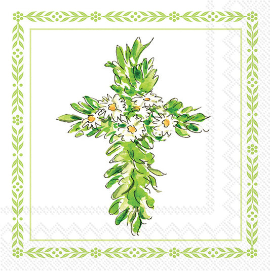 Beverage Napkins - Floral Cross - Findlay Rowe Designs