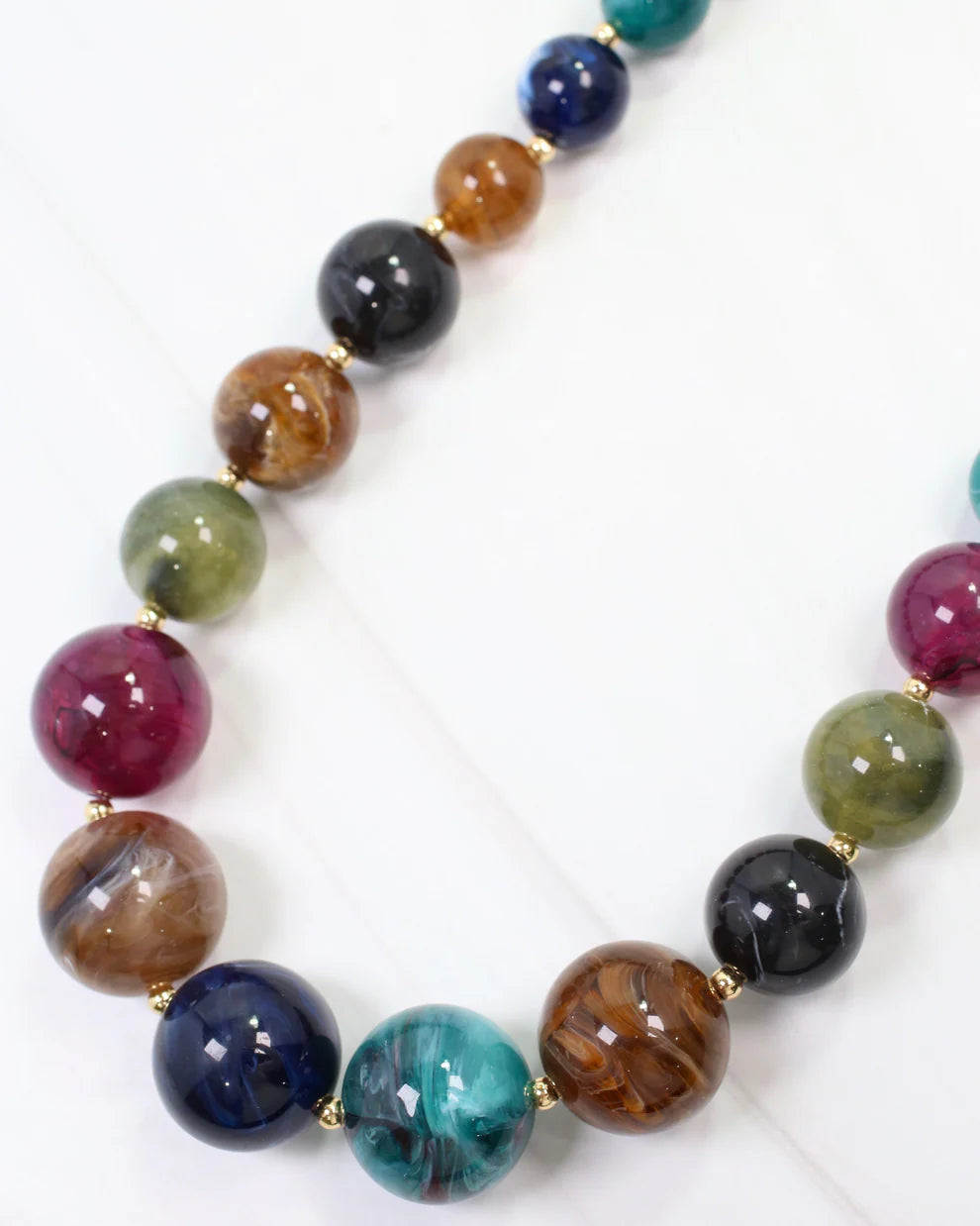 Caroline Hill - Necklace - Cambridge Chunky Marble - Dark Multi - Findlay Rowe Designs
