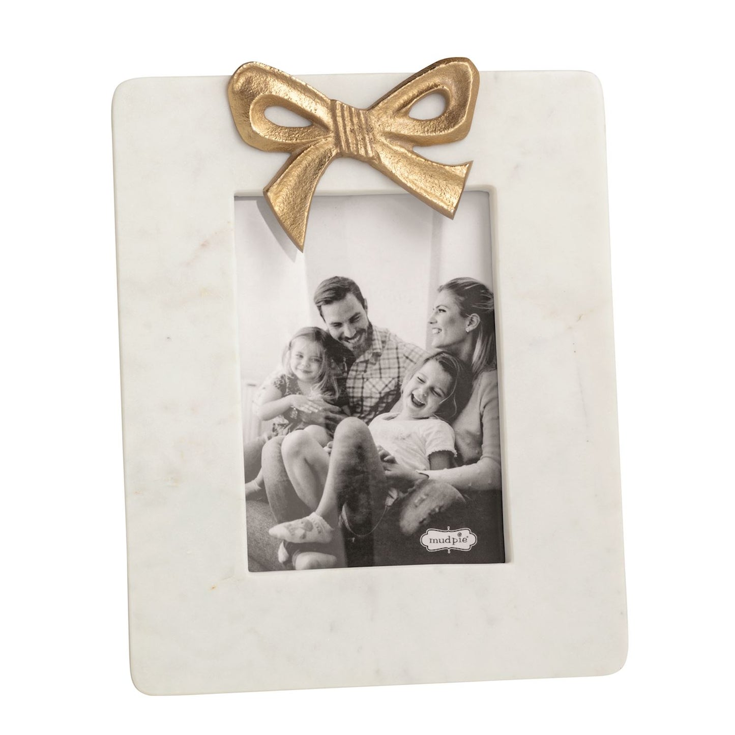 Mud Pie - 4x6 or 5x7 Frame - Marble Gold Bow - Findlay Rowe Designs
